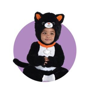 Cuddly Black Cat Halloween Costume NEW Size 0-6 Month